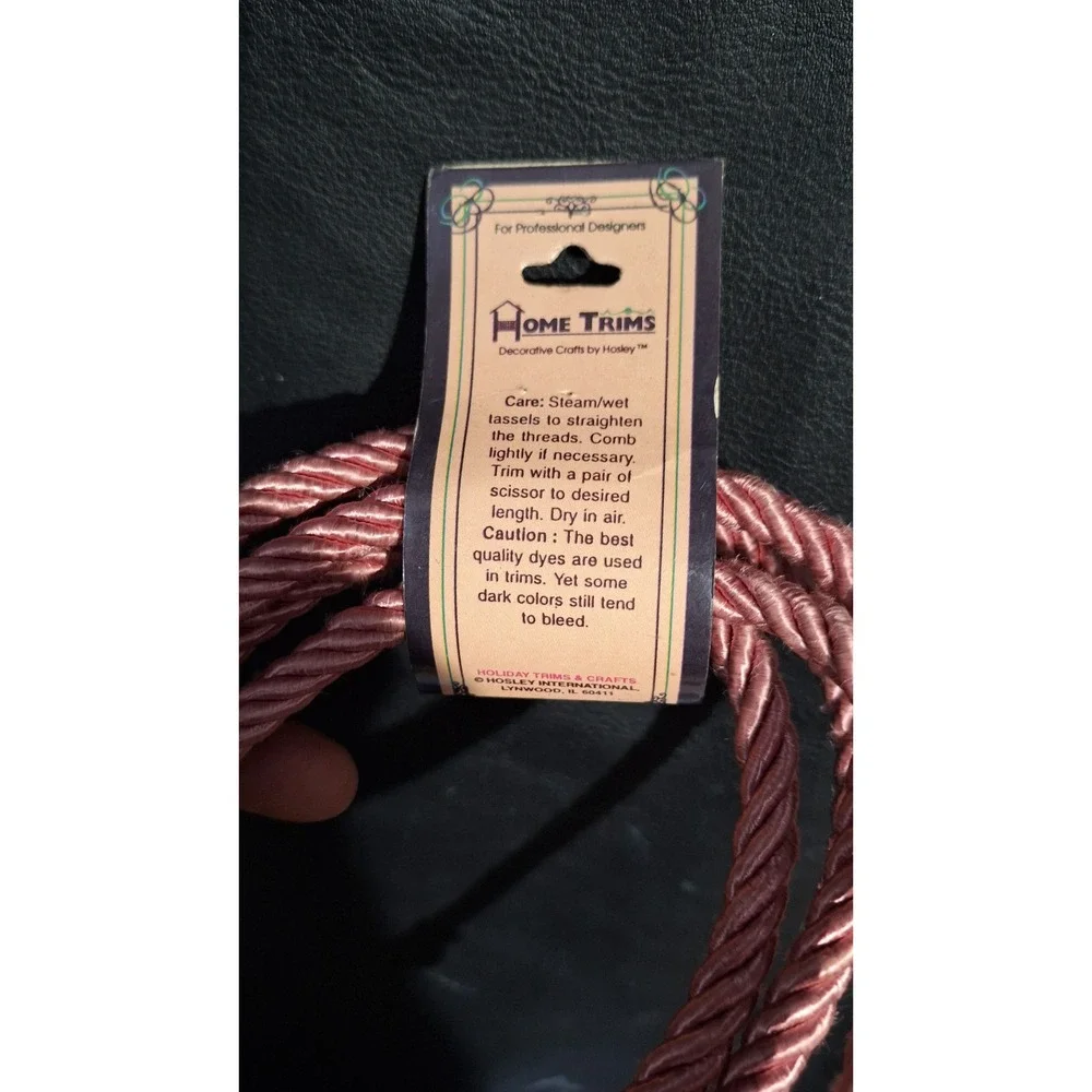 Home Trims Hosley Wired Rose Garland 6 Foot Vintage Pink Tassel Rope T10036